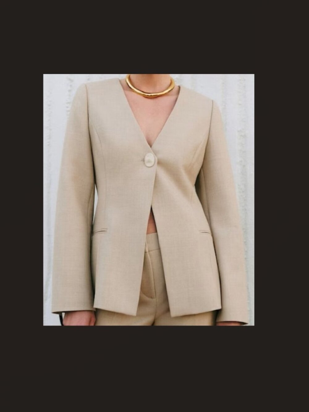 Sezane Annetta Jacket, Mottled Beige, size 6